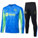 Tuta da Track di Felpa FC Barcellona Bambino 2024-2025 Blu e Verde