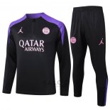Tuta da Track di Felpa Paris Saint-Germain Jordan 2024-2025 Nero
