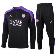 Tuta da Track di Felpa Paris Saint-Germain Jordan 2024-2025 Nero