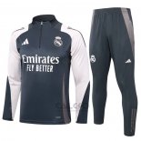Tuta da Track di Felpa Real Madrid 2024-2025 Grigio