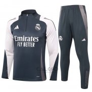 Tuta da Track di Felpa Real Madrid 2024-2025 Grigio
