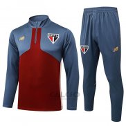Tuta da Track di Felpa Sao Paulo 2025-2026 Grigio Rosso
