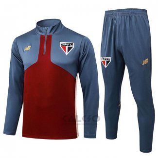 Tuta da Track di Felpa Sao Paulo 2025-2026 Grigio Rosso