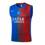 Maglia Allenamento Paris Saint-Germain Senza Maniche 2025-2026 Blu Rosso