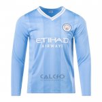 Maglia Manchester City Home Manica Lunga 2023-2024