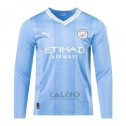 Maglia Manchester City Home Manica Lunga 2023-2024