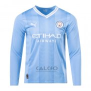 Maglia Manchester City Home Manica Lunga 2023-2024