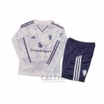 Maglia Manchester United Away Manica Lunga Bambino 2025-2026