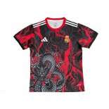 Maglia Real Madrid Dragon 2025-2026 Rosso Nero Thailandia