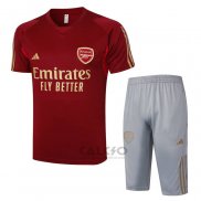 Tuta da Track Arsenal Manica Corta 2023-2024 Rosso - Pantaloncini