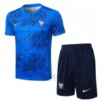 Tuta da Track Francia Manica Corta 2025-2026 Blu - Pantaloncini
