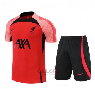 Tuta da Track Liverpool Manica Corta 2022-2023 Rosso - Pantaloncini