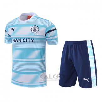 Tuta da Track Manchester City Manica Corta 2022 Blu - Pantaloncini