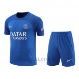 Tuta da Track Paris Saint-Germain Manica Corta 2022-2023 Blu Scuro - Pantaloncini