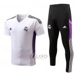 Tuta da Track Real Madrid Manica Corta 2022-2023 Bianco e Purpura