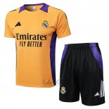 Tuta da Track Real Madrid Manica Corta 2024-2025 Giallo - Pantaloncini