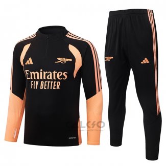 Tuta da Track di Felpa Arsenal Bambino 2026-2027 Nero Arancione