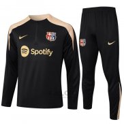 Tuta da Track di Felpa FC Barcellona 2024-2025 Nero Oro