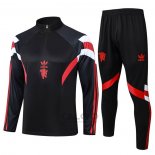 Tuta da Track di Felpa Manchester United Bambino 2024-2025 Nero