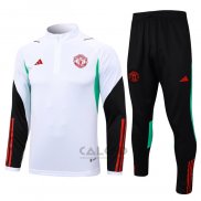 Tuta da Track di Felpa Manchester United Bambino 2023-2024 Bianco