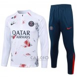 Tuta da Track di Felpa Paris Saint-Germain Bambino 2024-2025 Bianco