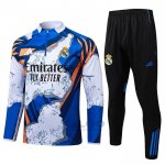 Tuta da Track di Felpa Real Madrid Bambino 2025-2026 Blu Bianco