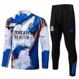 Tuta da Track di Felpa Real Madrid Bambino 2025-2026 Blu Bianco