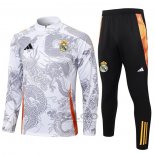 Tuta da Track di Felpa Real Madrid Dragon 2024-2025 Bianco