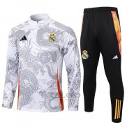 Tuta da Track di Felpa Real Madrid Dragon 2024-2025 Bianco