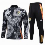 Tuta da Track di Felpa Real Madrid Dragon 2024-2025 Nero
