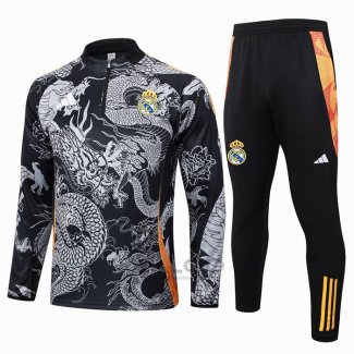 Tuta da Track di Felpa Real Madrid Dragon 2024-2025 Nero