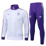 Tuta da Track di Giacca Real Madrid 2024-2025 Bianco Purpura