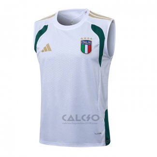 Maglia Allenamento Italia Senza Maniche 2025-2026 Bianco