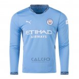 Maglia Manchester City Home Manica Lunga 2024-2025