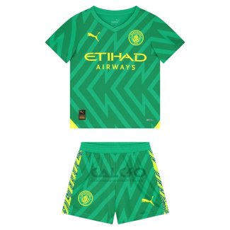 Maglia Manchester City Portiere Bambino 2023-2024 Verde