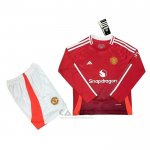Maglia Manchester United Home Manica Lunga Bambino 2024-2025