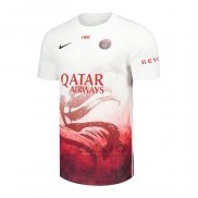 Maglia Prematch Paris Saint-Germain 2025-2026 Bianco Rosso