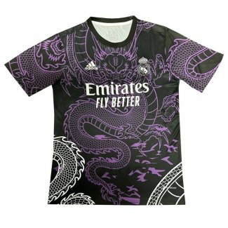 Maglia Real Madrid Dragon 2024-2025 Nero Purpura Thailandia