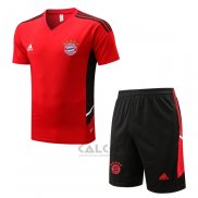 Tuta da Track Bayern Monaco Manica Corta 2022-2023 Rosso - Pantaloncini