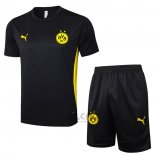Tuta da Track Borussia Dortmund Manica Corta 2024-2025 Nero - Pantaloncini