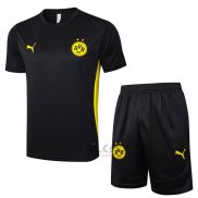 Tuta da Track Borussia Dortmund Manica Corta 2024-2025 Nero - Pantaloncini