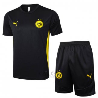Tuta da Track Borussia Dortmund Manica Corta 2024-2025 Nero - Pantaloncini
