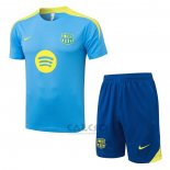 Tuta da Track FC Barcellona Manica Corta 2025-2026 Blu - Pantaloncini