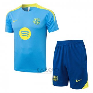 Tuta da Track FC Barcellona Manica Corta 2025-2026 Blu - Pantaloncini