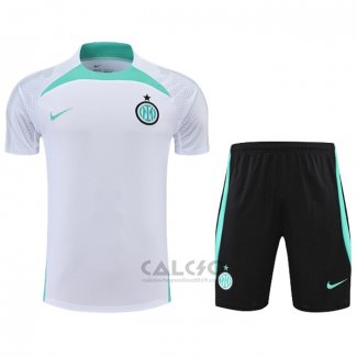 Tuta da Track Inter Manica Corta 2022-2023 Bianco - Pantaloncini