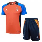Tuta da Track Juventus Manica Corta 2024-2025 Arancione - Pantaloncini