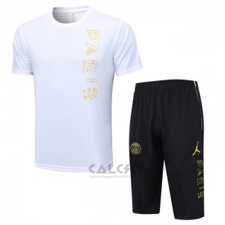 Tuta da Track Paris Saint-Germain Jordan Manica Corta 2023-2024 Bianco - Pantaloncini