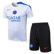 Tuta da Track Paris Saint-Germain Manica Corta 2025-2026 Bianco - Pantaloncini