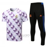 Tuta da Track Real Madrid Manica Corta 2022-2023 Bianco e Purpura