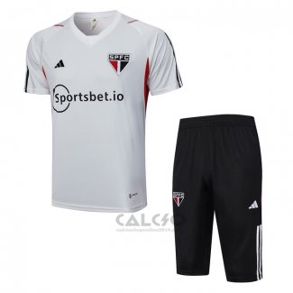 Tuta da Track Sao Paulo Manica Corta 2023-2024 Grigio - Pantaloncini